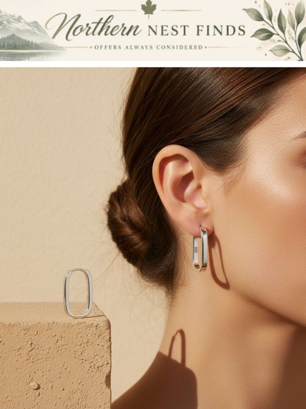 925 Sterling Silver 14K Gold Plated Huggie Hoop Earrings Set 3 Pairs